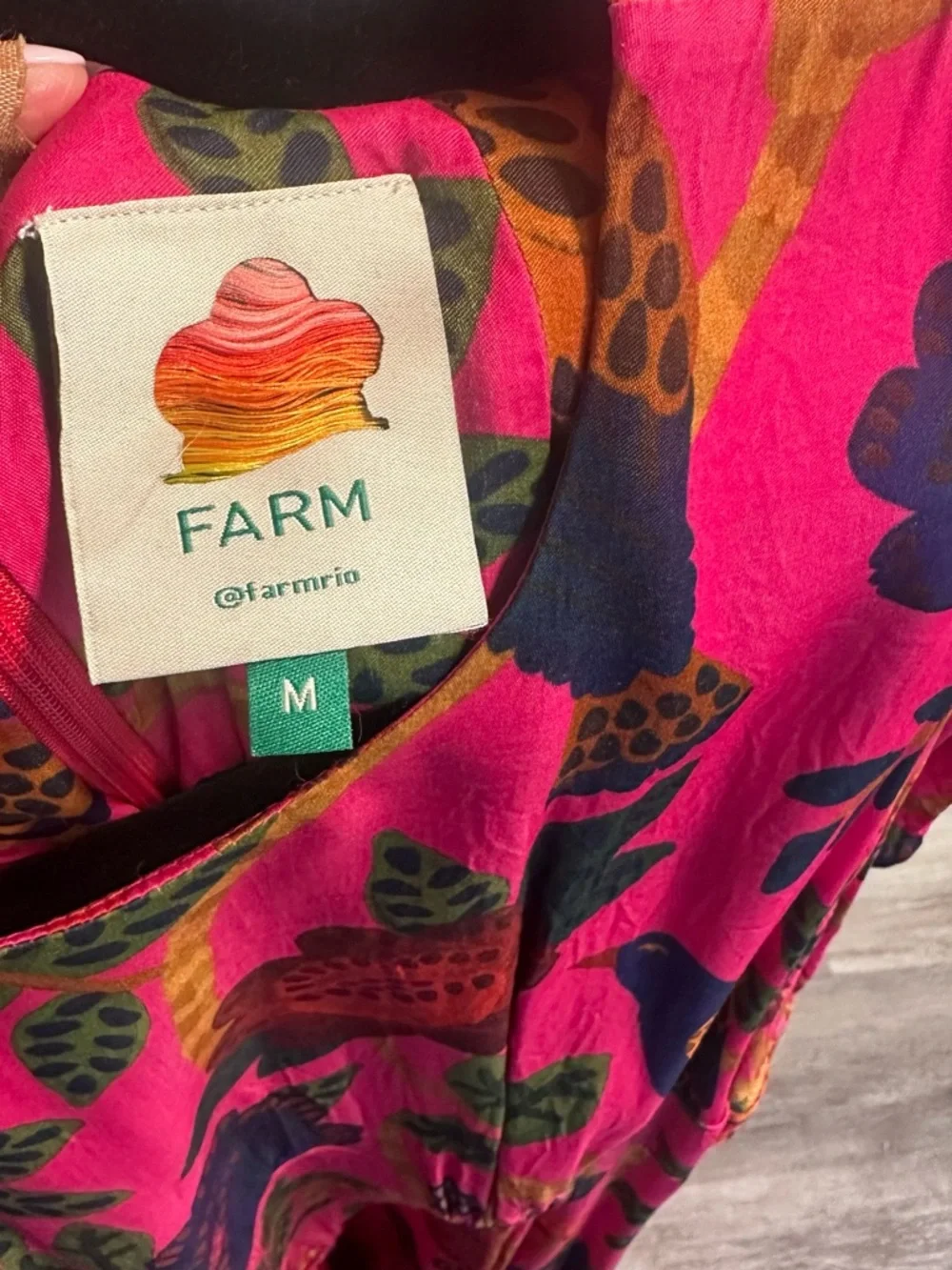 FARM Rio Pink Floral Maxi Dress with Multicolor Botanical Print - Picture 4 of 4
